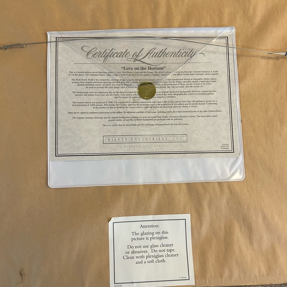 Disney Limited -Edition Sericel , Lady And Tramp , new. no marks or scruffs - Picture 3 of 6